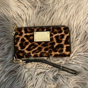 Michael Kors leopard wristlet.